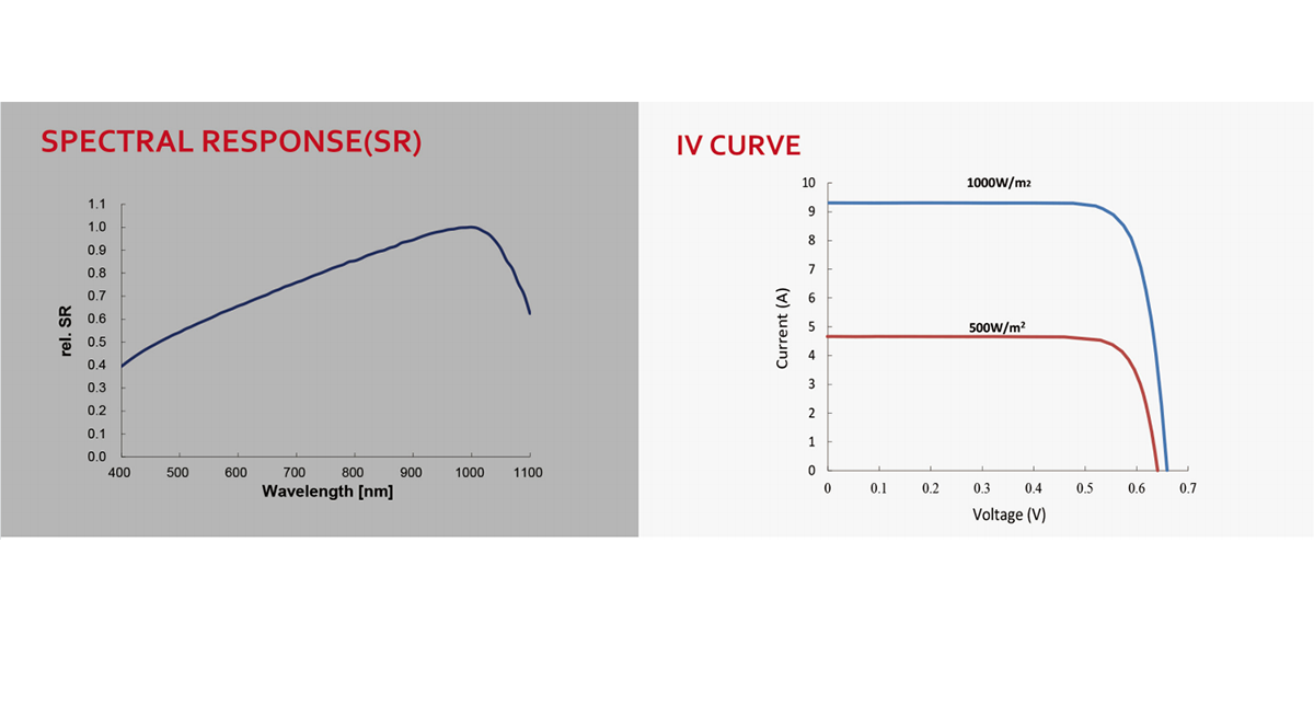 156mm chamfer monocrystalline solar cell IV curve