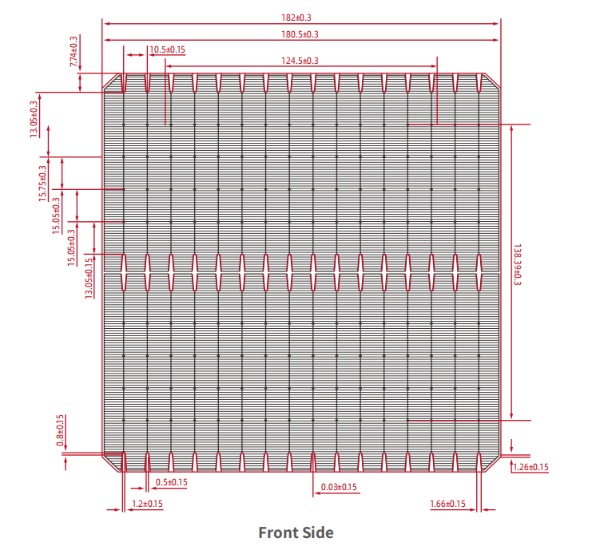 JS182N16 monocrystalline solar cell