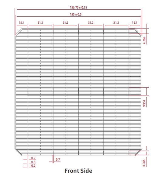 156mm single crystal solar cell