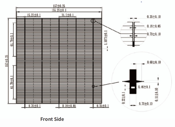 157mm monocrystalline solar cell